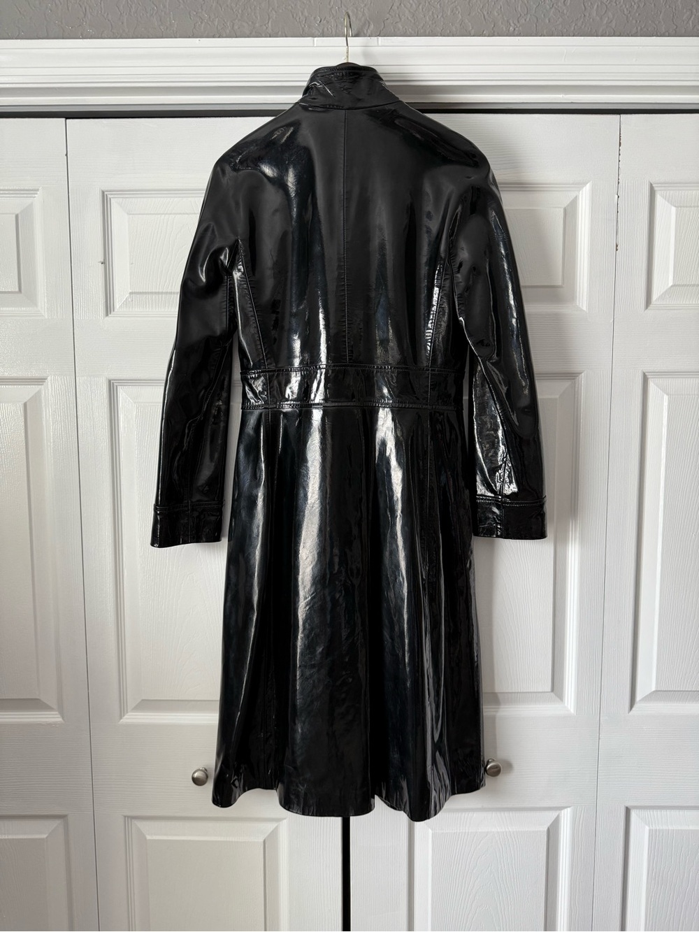 Vintage Valentino Coat- Black Patent Leather Trench- Glossy/Luxe Statement Piece - Picture 2 of 10